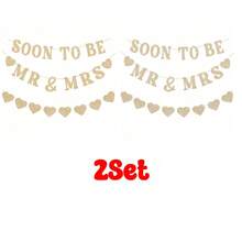 Soon To Be Mr & Mrs Banner, Suitable For Bridal Shower Decor, Pre-Wedding Gold Glitter Decoration, Bachelorette Party, Engagement Celebration - Soon to Be Mr & Mrs. Laqi - View 26