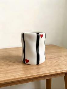 1pc Heart Pattern Utensil Holder, Multi-Use Kitchen Cutlery Organizer, Spoon Fork Chopstick Storage Cup, Cute Tabletop Storage Container For Kitchen & Dining Room - Multicolor - View 9