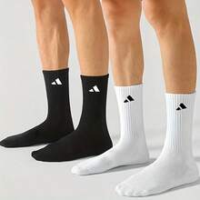 1/5 pares de calcetines deportivos unisex, transpirables y que absorben la humedad, diseñados para la comodidad y la transpirabilidad, colores negro y blanco, calcetines de alta calidad para otoño/invierno, ajuste ceñido, adecuados para entusiastas del fitness - Multicolor - Ver 6