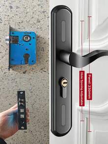 Stainless Steel Silent Lock Silent Stainless Steel Door Lock – A User-Friendly And Secure Design For Bedrooms, Bathrooms, And Interior Doors.Suitable For Bedroom Doors And Ordinary Room Doors; It Is A Universal Type Of Door Handle. - Multicolor - View 8