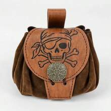 1pc Medieval Dragon-Embossed Waist Pouch | Viking Vegvisir Drawstring Pouch For Storing Dice, Coins, And Accessories | Fantasy Renaissance Waist Pouch - A - View 11