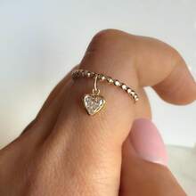 1pc Minimalist Exquisite Unique Faux Moonstone Ring, Suitable For Daily Commute, Casual Outings, Parties, Engagement Ceremonies, Music Festivals, Etc., Also As A Valentine's Day Gift Or Anniversary Gift - Gold - View 6