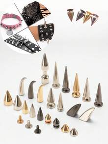 3 Colors Metal Cone Studs Screw Back Punk Rivets Bullet Studs Shoe Nails Clothing Shoes Bags DIY Craft Decoration - Punk Rivets - View 4