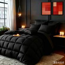 SHATEX 2/3pcs Cooling Comforter-Double-Sided Cold Tech Fabric, Large & Extra-Large Comforter Set, Lightweight Comforter-Soft Breathable For Hot Sleepers&Night Sweats-Elegant Bedroom For Couples . - Black - View 5