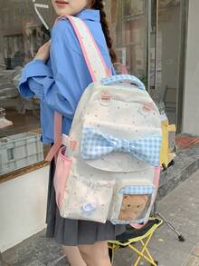 Ransel Pasangan Multifungsi Kapasitas Besar Nyaman Minimalis Elegan untuk Musim Kembali ke Sekolah yang Baru (Tidak Termasuk Aksesoris) - MultiWarna - View 8
