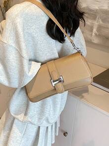 Dedoo 1 buc. geantă de mână 2024, model nou, tip baguette lungă din denim cu design clown, geantă crossbody de umăr și sub braț, calitate înaltă, design original de nișă, potrivită pentru călătorii, întâlniri, cumpărături, angajați de birou, cadou pentru iubită și alte ocazii - Kaki - Vizualizare 5