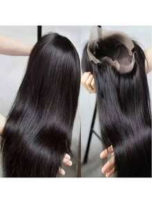 5x5 Lace Front Straight Human Hair Wig For Women 250 Density HD Transparent 40 Inch Straight Lace Front Wigs Human Hair Pre Plucked Glueless Lace Frontal Wigs - Natural Black - 查看 2