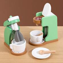 1 Set Mainan Dapur Kayu untuk Bermain Peran, Termasuk Pembuat Roti, Mixer, Mesin Kopi, dan Juicer, Mainan Bermain Peran untuk Anak Perempuan - MultiWarna - View 5