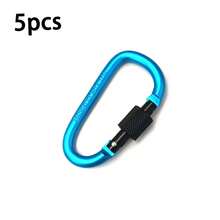 5pcs/10pcs D-Shaped Aluminum Alloy Locking Carabiner Key Chain Backpack Clip Water Bottle Hook - Multicolor - View 23