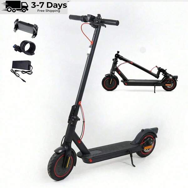 Electric Scooter , Up To 19 Mph, 19 Miles Range & 264 Lbs Load, Puncture-Proof Tires, Aluminum Alloy E-Scooter With 350W Motor, Foldable Escooter