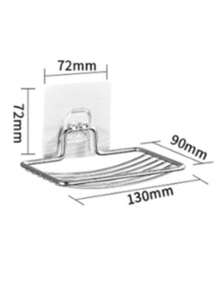 1-3 Stücke Wandmontierter Edelstahl Seifenhalter, Bohrloser Abtropf-Seifenschale, Minimalistisches Badezimmer Abtropfregal, Badezimmer Zubehör, Badezimmer Aufbewahrungsregal, Küche und Badezimmer Universal Abtropfregal - Silber - Übersicht 4