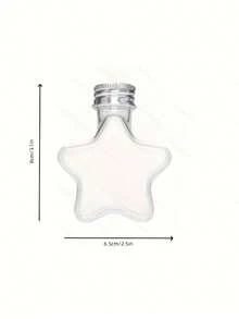 5pcs Transparent Plastic Decorative Bottles With Aluminum Caps, Creative Star-Shaped Small Containers, 1.69oz Clear PET Star Bottles, For Craft Making, Storing Small Items And Liquids, Sand Art Creation, Wish Bottles, Party Decorations - Transparent Five-star Bottle - View 5