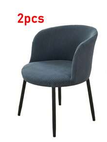 1/2 piezas Fundas de silla de unicolor semicircular, fundas de silla de bar jacquard nórdico, protector de silla todo incluido para cafetería, bar y decoración del hogar - Estilo B Gris oscuro - Ver 6
