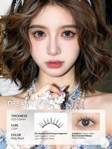 Mlen Diary 磁吸假睫毛套組，4-12mm 可重複使用，無需眼線膠，升級版 3D 雙磁吸睫毛，便攜免膠睫毛簇，適合輕盈自然妝容 - 黑色 - 查看 2
