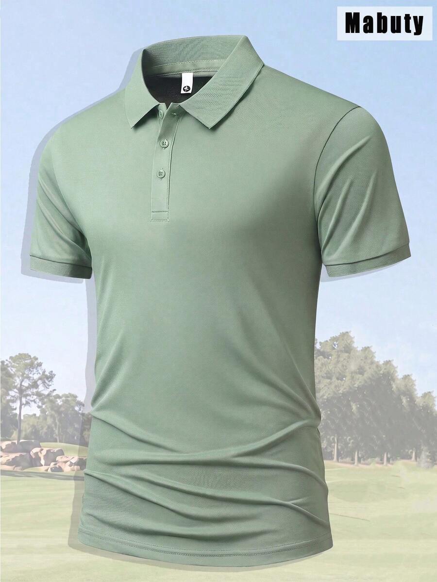 男士休閒運動 Polo 衫，春夏短袖 Polo，戶外活動日常穿著上衣，適合辦公室/派對/活動穿著