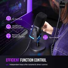 USB/XLR Dynamic Microphone Suitable For Podcasting, PC/Computer Gaming Live Streaming, With RGB Lighting, Mute Button, Headphone Jack, Desktop Stand, Professional Singing Microphone - FIFINE AM8 (Global Version) - View 7