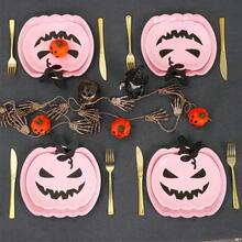 40Pcs Halloween Pumpkin Paper Plates Cute Grimace Pink Orange Pumpkin Shape Disposable Plates 7 Inch 9 Inch Halloween Tableware For Birthday Holiday Party Decor Supplies - Pink Pumpkin Plate - View 5