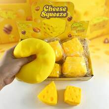 1pc Realistic Multi-Hole Cheese Slow Rebound Stress Relief Toy, Squeeze Toy, Stress Relief Gadget, Smooth Skin-Friendly Touch Squeeze Stress Relief, Durable Rebound Resistant To Collapse And Deformation, Home And Commute Anytime Anywhere Stress Relief, Designed For Men And Women Healing Hand Toy, Creative Realistic Food Toy Gift - Multicolor - View 4