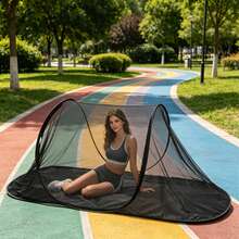 200*72*70cm No-Installation Quick-Open Portable Mosquito Net For Camping And Business Travel - Blue - View 5