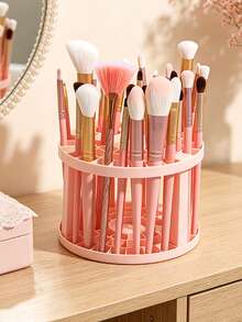 1pc Cosmetic Storage Rack, Multi-Functional Detachable Organizer, Desktop Makeup Brush Holder With Compartment Storage Box Plastic Cosmetic Organizer For Lipstick, Jewelry, Dressing Table And Dressing Room, Suitable For Eyebrow Pencil, Lipstick, Brushes And Makeup Supplies, Living Room, Kitchen, Bathroom, Bedroom And Other Places, Perfect Gift For Valentine's Day And Thanksgiving, Sturdy Cosmetic Dressing Table Organizer - Multicolor - View 2