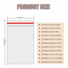 100pcs/Pack Large Self-Sealing Glass Paper Bags, Self-Adhesive, Transparent Resealable Glass Paper Plastic Bags For Packaging Clothes, T-Shirts, Pants, Accessories, Etc. - White - View 4