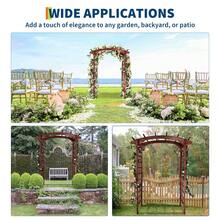 Studyset Garden Trellis 7 Ft, Wooden Garden Arch, Trellis For Climbing Plants Outdoor, Wedding Ceremony Yard Lawn Backyard Christmas Decor - Teak- Arched - View 5