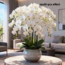 1/6pcs Artificial Orchid Flowers, Large Vivid Phalaenopsis Orchid Flower Stems, Classic Style Artificial Orchid Branches, Decorative Silk Phalaenopsis Flowers, Ideal For Home Decor, Weddings, Halloween And Thanksgiving - Phalaenopsis Orchid - View 7