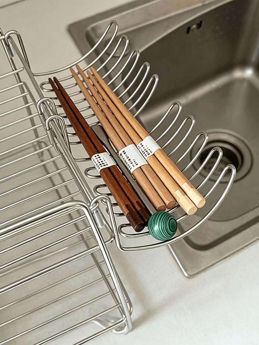 Expandable Hanging Drain Basket Rack, Western Utensil Fork & Spoon Holder, Extendable Small Hanging Rack For Kitchen Sink Extension And Storage, Solves Storage Problems