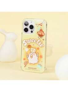 1 pièce Nouvelle coque de téléphone style coréen Ins jaune fantôme de dessert compatible avec Apple 17pm, Apple 16 minimaliste premium, Apple 15p à la mode, Apple 14plus unique non dupliqué, Apple 13 business, Apple 12pm personnalisé, Apple 11 dessin animé, étui de protection antichoc - Jaune citron - Voir 2