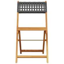 Villeneuve Folding Garden Chairs, Set Of 4, Black Poly Rattan Solid Wood - A - View 4