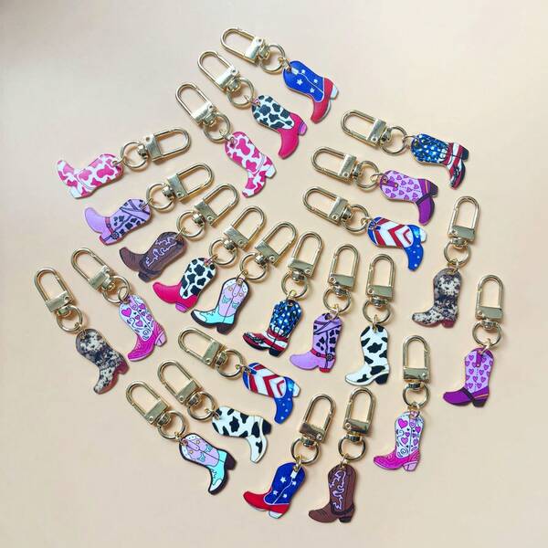 6/12/18/24pcs Printed High Heel Shoe Series Keychain, Cartoon High Heel Shoe, Bohemian Zinc Alloy Casual Minimalist Alloy, Fashionable Cute Girls Wallet Backpack Handbag Accessory, Keychain With Practicality And Decorativeness, Often Used As Daily Small Items, Also Suitable As Small Gifts For Holidays, Parties, Carnivals, Daily Activities, Party Gifts.