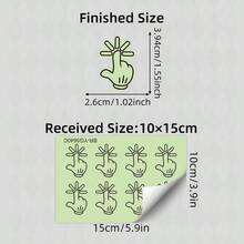 1件裝螢光發光「Click Here」貼紙，發光食指開關貼花，適用於燈開關、手機殼、筆電裝飾，趣味房間牆面藝術裝飾用品 - 1pc - 查看 4