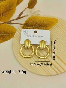 Boucles d'oreilles vintage dorées pour femmes, boucles d'oreilles pendantes longues en forme de goutte d'eau en acier inoxydable, bijoux de plage imperméables pour vacances d'été, bijoux de vacances pour femmes - Doré - Voir 32