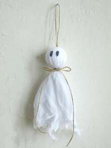 1pc Mesh Ghost Twine Hanging Ornament Garland, Gothic Halloween Window Mantel Decor, Farmhouse Fall Thanksgiving Tiered Tray Banner, Dark Aesthetic Autumn Holiday Porch Wall Tabletop Hanging Accessory Indoor Horror Theme Party Home Decoration - Multicolor B - View 11