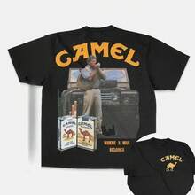 Nuova maglietta vintage 2026 con stampa di sigarette auto, top vintage in cotone a maniche corte, abbigliamento casual streetwear oversize per donne e uomini - 7 - Visualizzare 5