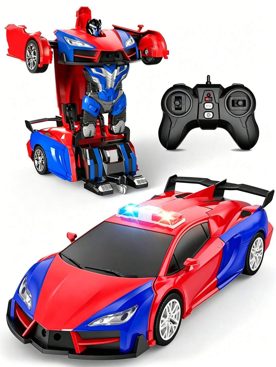 1 chiếc xe robot biến hình điều khiển từ xa 2.4GHz, xe RC hình nhện tỷ lệ 1:18 với đèn LED xoay 360°, đồ chơi robot 2 trong 1 với khả năng biến hình một chạm, xe đồ chơi trình diễn tự động, xe đua điện hình nhện, món quà lý tưởng cho Giáng sinh, Halloween, Lễ Phục sinh, Lễ Tạ ơn, Sinh nhật, Năm mới dành cho bé trai và bé gái từ 3-9 tuổi.