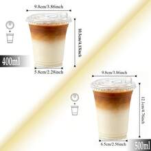 16oz/14oz Set Clear Cups With Lids, Sturdy Straight Lid Iced Drink Cups, Disposable Smoothie Cups, Suitable For Cold Drinks, Juice And Milkshakes - Halloween/Christmas/Birthday Party Essentials - Transparent - View 4