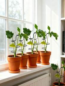Indoor Plant Support Stand: Durable Metal Flower Rack, Suitable For Flowers And Herbs, Featuring Grid Frame Design, Universal For Indoor And Outdoor Plants, Easy To Use, Enhanced Stability - Multicolor - View 2