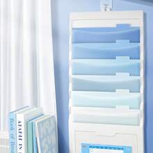 1 pieza Carpeta colgante, Bolsa de archivos plegable, Bolsa de almacenamiento de archivos con color degradado expandible, Se puede usar de forma independiente, Adecuada para la escuela y la oficina - Conjuntos - Ver 2