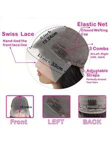 5x5 Lace Front Straight Human Hair Wig For Women 250 Density HD Transparent 40 Inch Straight Lace Front Wigs Human Hair Pre Plucked Glueless Lace Frontal Wigs - Natural Black - 查看 6