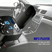 1pc Car Wireless 5.3 FM Transmitter, Hands-Free MP3 Player, Dual USB And PD Fast Charging Ports, Car Radio Adapter, Car Accessories - one-size - View 6