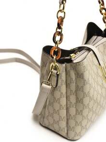 Sac à main/sac bandoulière de grande capacité de style européen classique de luxe pour femmes d'âge moyen et âgées, automne/hiver (sac cadeau inclus) - Gris - Voir 6