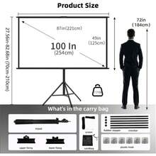 GAINVANE Tripod Projector Screen With Stand 84/100/120inch 16:9 4K HD Projection Screen Stand Wrinkle-Free Height Adjustable Portable Screen For Projector Indoor & Outdoor For Movie, Home Cinema, Gaming, Office - View 10