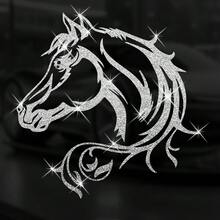 亮面馬頭汽車貼紙－必備風格，易貼於車身裝飾且不留殘膠，創意馬匹汽車貼紙，車門與車身裝飾貼紙，現代藝術汽車貼紙 - 酷炫馬頭 - 查看 16