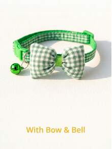 Multi-Color Pet Cat Dog Collar With Adhesive Cotton Cute Bow Plaid Pattern Suitable For Small And Medium Pets Decoration - Multicolor - View 10