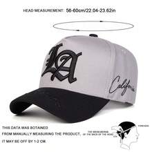 1pc Men's Gothic LA Trucker Hat, Personalized Letter Embroidery Baseball Cap, Street Fashion 5-Panel Cap, Outdoor Sun Protection Casual Hat For Spring/Autumn Travel, Beach Vacation - Multicolor - View 2