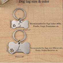 CFUNIQ Personalized Pet Name Tags/Identity Tags, Made Of Stainless Steel In A Bone Shape, Engraved With Your Pet's Identification Information, Offering A Unique Style. A Personalized Identification Solution, A Special Gift For Your Beloved Dog. - Multicolor - View 5