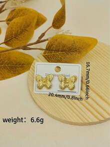Boucles d'oreilles vintage dorées pour femmes, boucles d'oreilles pendantes longues en forme de goutte d'eau en acier inoxydable, bijoux de plage imperméables pour vacances d'été, bijoux de vacances pour femmes - Doré - Voir 16