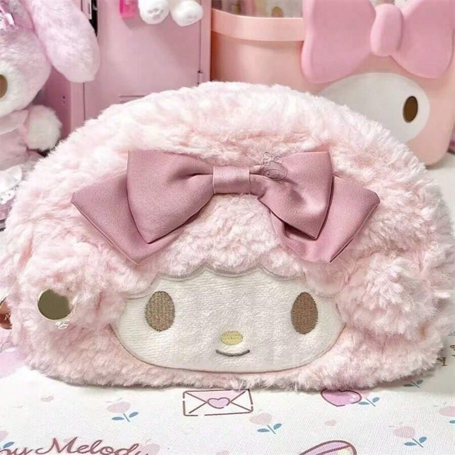 SANRIO 小羊鉛筆盒 大容量可愛小眾蝴蝶結少女風文具收納盒 多功能小物收納袋 - 多色 - 查看 1
