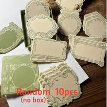 30pcs Vintage Embossed Thick Kraft Paper Memo Pads, Floral Bow Frame Message Paper, INS Style Embossed Printed Thick Kraft Paper Memo, Writable Memo Cards, Suitable For Handmade Paper, Price Tags, Wedding Gift Planner Decoration, Back To School - A - View 13